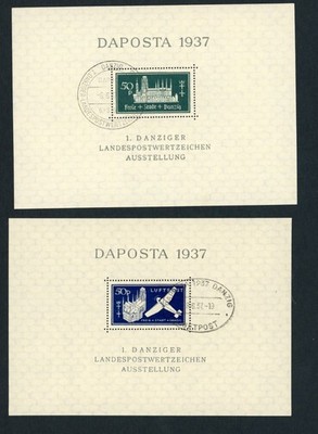 Danzig Block Nummer 1a + 2a gestempelt Sonderstempel