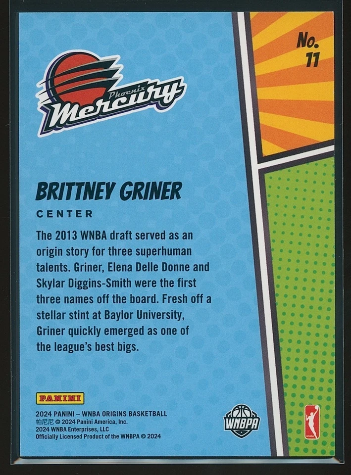 Brittney Griner 2024 Panini Origins WNBA Origin Stories Gold #11 6/10 - Image 2 of 2
