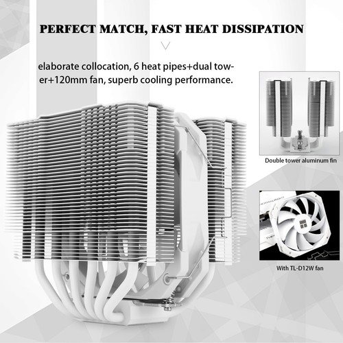 Thermalright Peerless Assassin 120 Mini White CPU Cooler, 6 Heat Pipes WHITE - Afbeelding 4 van 5