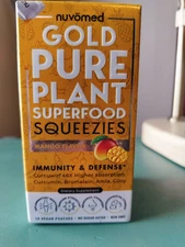 Nuvomed Gold Pure Plant Superfood Squeezies Immunity &Defense 10 Pack Eye Health
