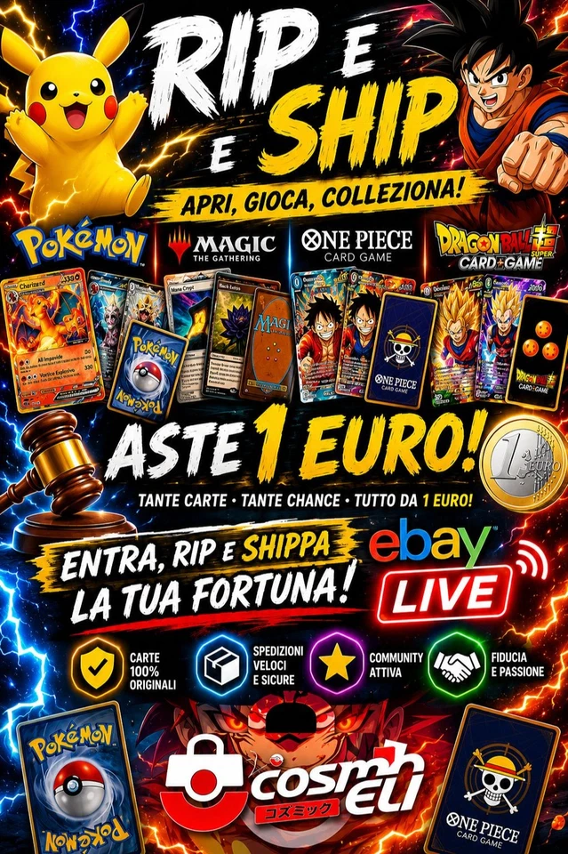 Rip e ship aste 1 euro pokemon e one piece e non solo!