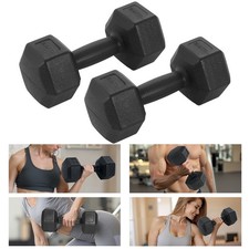2-5kg Hex Dumbbells Pair Rubber Encased Gym Dumbbell Weights Set Training Home