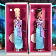 BOTH 2024 Midcentury Marvelous Silkstone Barbie Convention Dolls Platinum AA CC