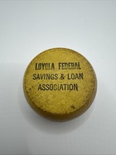 Vintage Loyola Federal Savings And Loan Wooden Yo-Yo 1960S Antique No String  