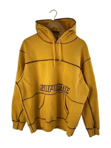 Sweat à capuche Supreme Coverstitch L coton jaune occasion