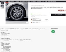 Genuine AMG OEM Mercedes E63s 2019 V8 E-Class Wheels set of 4 Alloy 19” + 3tyres