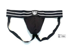 FORT TROFF Size XXL - Cotton Blend Major League Jockstrap - Black/White