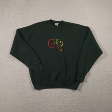 Vintage Guess By Georges Marciano Sweatshirt Mens XL Green Logo Crewneck 90s
