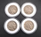 Lot of 4 Buffalo / Indian Head Nickel Coins with Full Dates, US Coins!