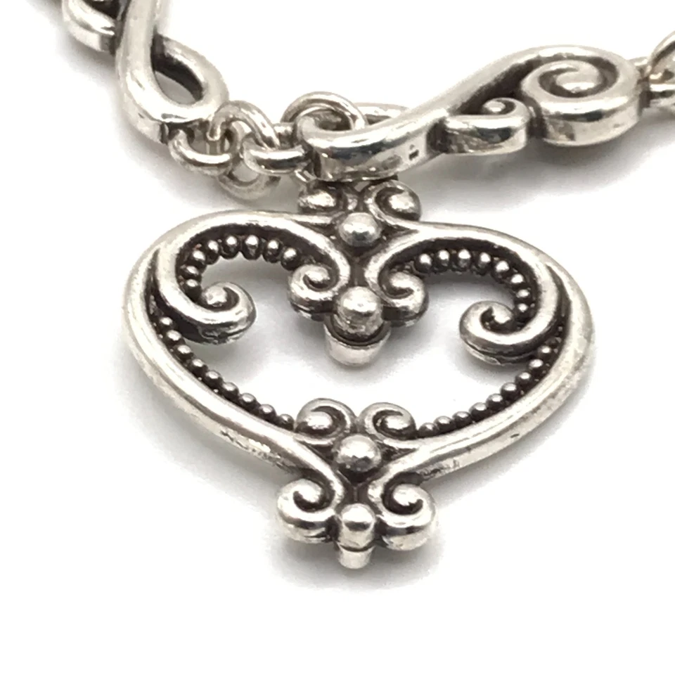 Pulsera Brighton Dije Corazón Estilo Italiano Placa Plata Cristales Victoriano Foto 4 de 4