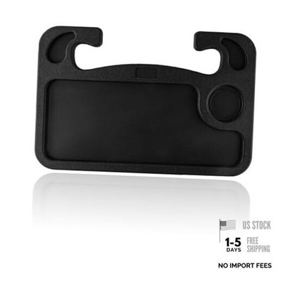 Car Steering Wheel Desk Tray for Laptop and Eating 2 in 1 Multipurpose Black