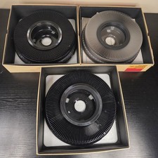 Lot of 3 Vintage Kodak Carousel 140 Transvue 140 Slide Trays in Original Boxes