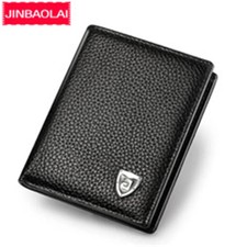 JINBAOLAI Mini Genuine Leather Wallet Men Korean Student Small Wallets Men's Coi