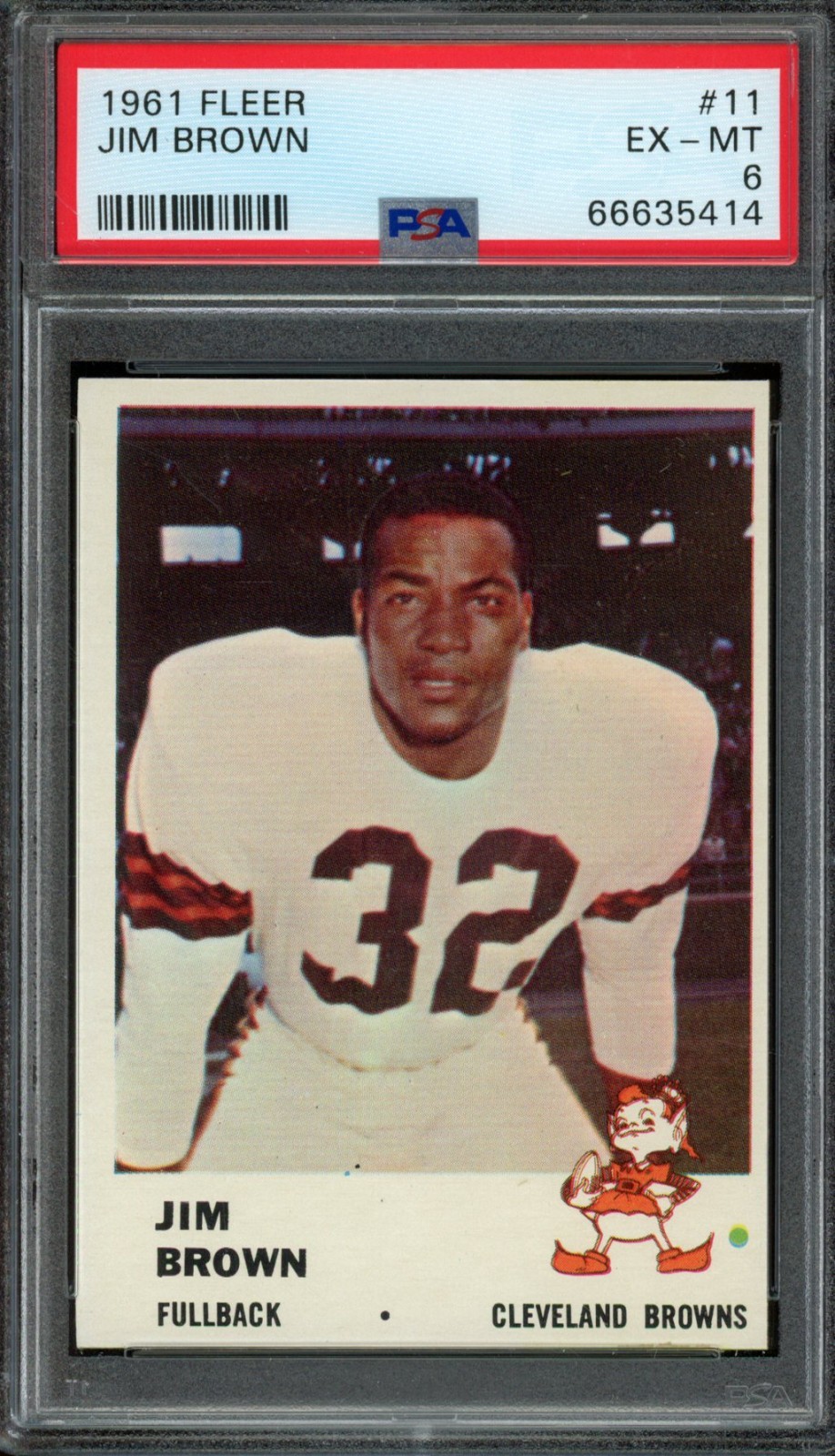 1961 FLEER #11 JIM BROWN PSA 6 BROWNS HOF [414]