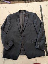 Calvin Klein Mens Suit Jacket Blazer 46R 100 Wool Extreme Slim Fit Black