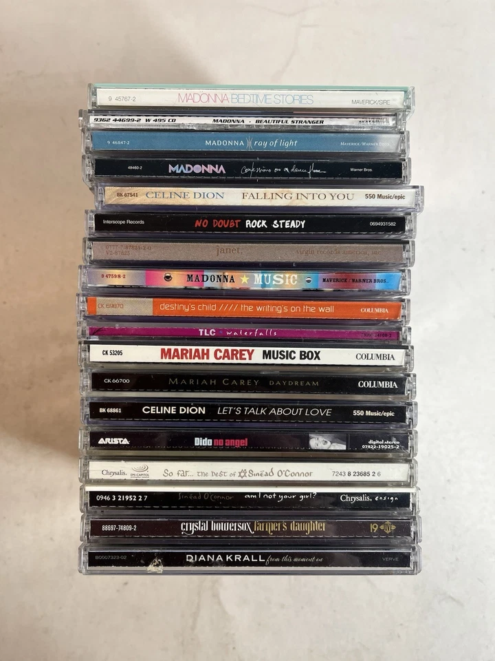 2000s 18 CD Lot Female Women Artists Madonna Mariah Carey Celine Dion TLC Foto 2 de 4