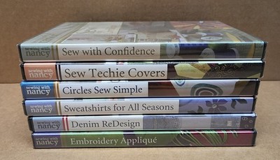 Sewing with Nancy 6 DVD LOT Confidence Covers Circles Sweatshirts Denim Applique