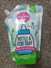 Dapple Refill Pack Baby Bottle and Dish Liquid, Fragrance Free, 34 Fluid Ounce