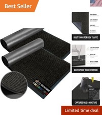 2-Pack Commercial Utility Mats, 35x23 Waterproof Doormats for Indoors/Outdoors