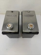 2 - Vintage Ice Cream Shop Jars - Metal & Ceramic - Walnut & Strawberry