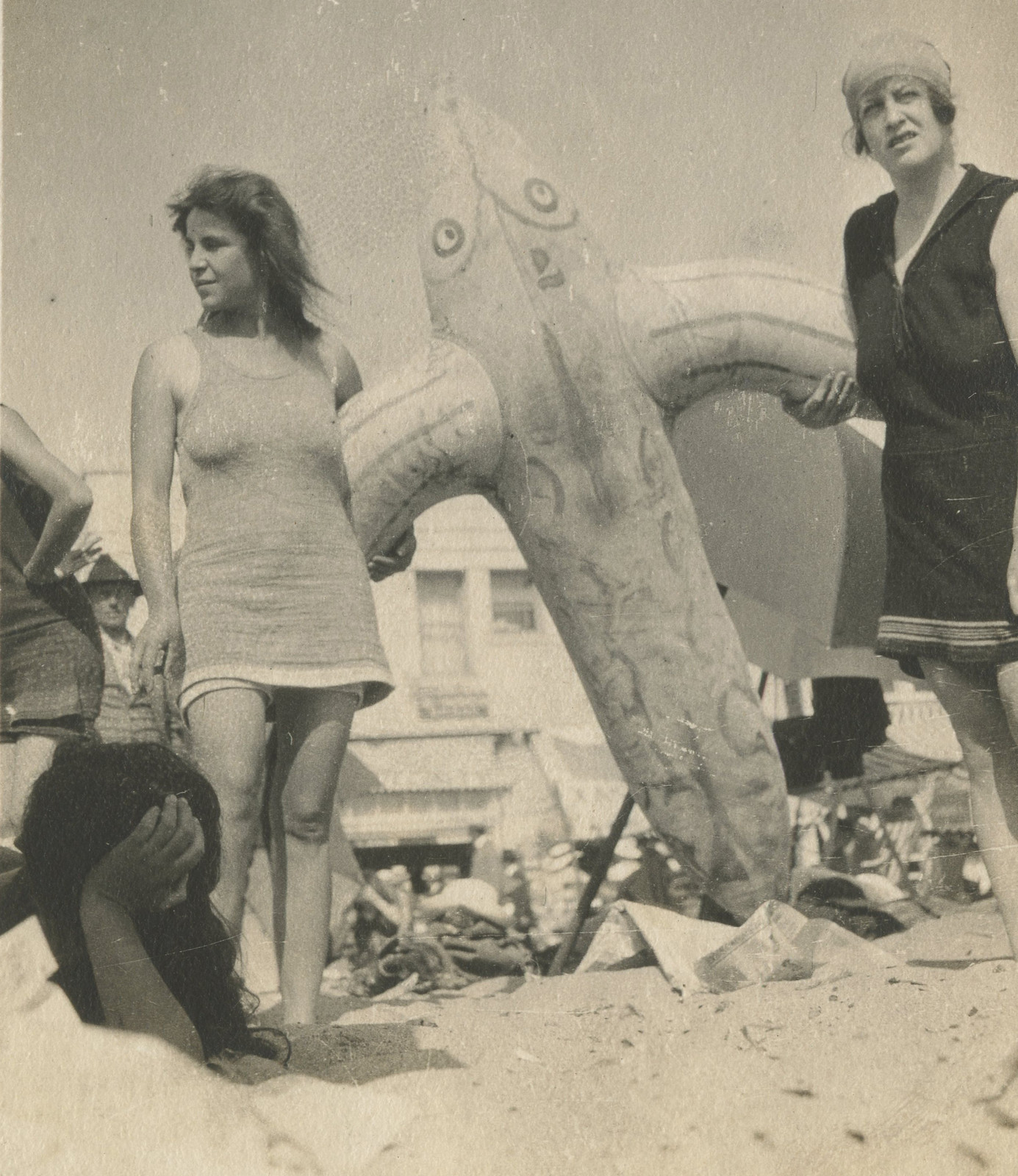 ANTIQUE AMERICAN BEACH BEAUTY PAINTED LAND SHARK FLOAT PRE FLAPPER ERA