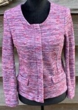J. Crew Micro Tweed Jacket In Poppy Pink SZ Medium