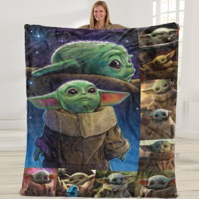 Baby Yoda Blanket Flannel Soft Bed Couch Sofa Throw 50x60in