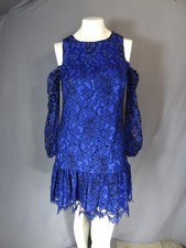 Eliza J blue lace cold shoulders dress size 4
