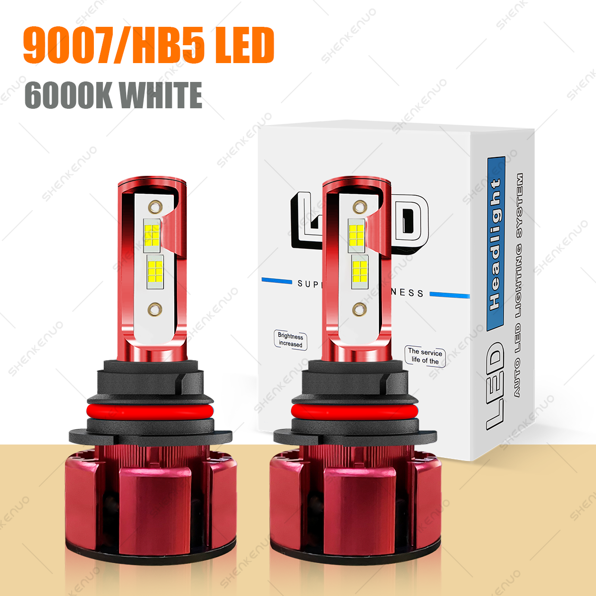 2x 9007/HB5 LED Headlight Bulbs Super Bright for 2014-2019 Nissan Versa Note