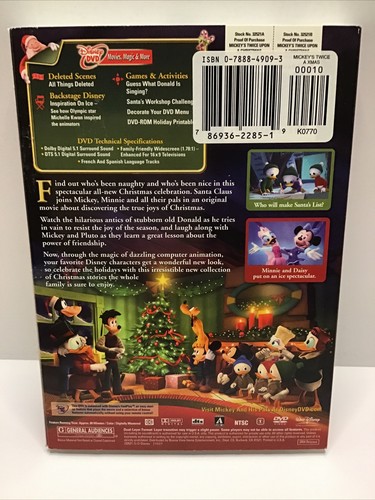 Mickey's Twice Upon a Christmas Walt-Disney DVD Sealed Original FREE SHIPPING - Picture 2 of 2