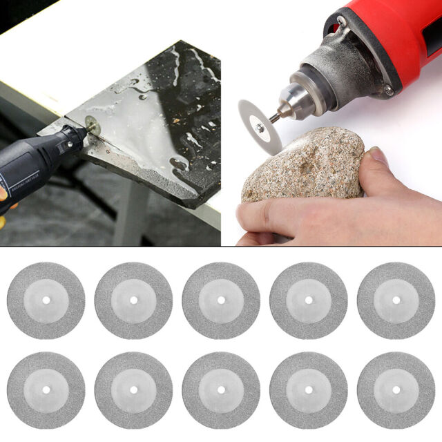Diamond Cutting Discs Wheel Blades + Drill Bit For Dremel Rotary 10x 30mm <-
