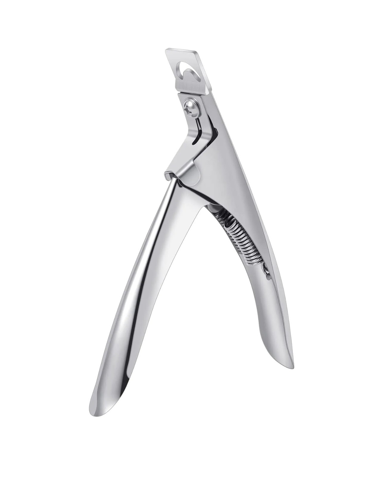ACRYLIC STAINLESS STEEL NAIL TIP CUTTER MANICURE FALSE NAIL TRIMMER SILVER