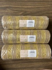 10" x 18  Per Roll 54   Decorative Mesh Decor Ribbon Gold Yellow Brown 3 Rolls