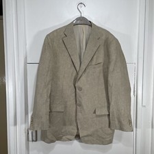 Corneliani Blazer Jacket Flax Linen Beige Single Breasted Size EU 54R UK 46R