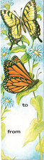 1978 Antioch BOOKMARK Yellow Butterfly Moths Daisies Flower Garden Lover Gift