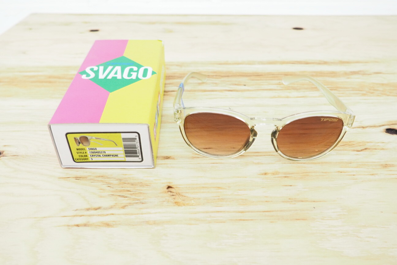 New! Tifosi Svago Active Sunglasses Crystal Champagne Frame Brown Gradient Lens