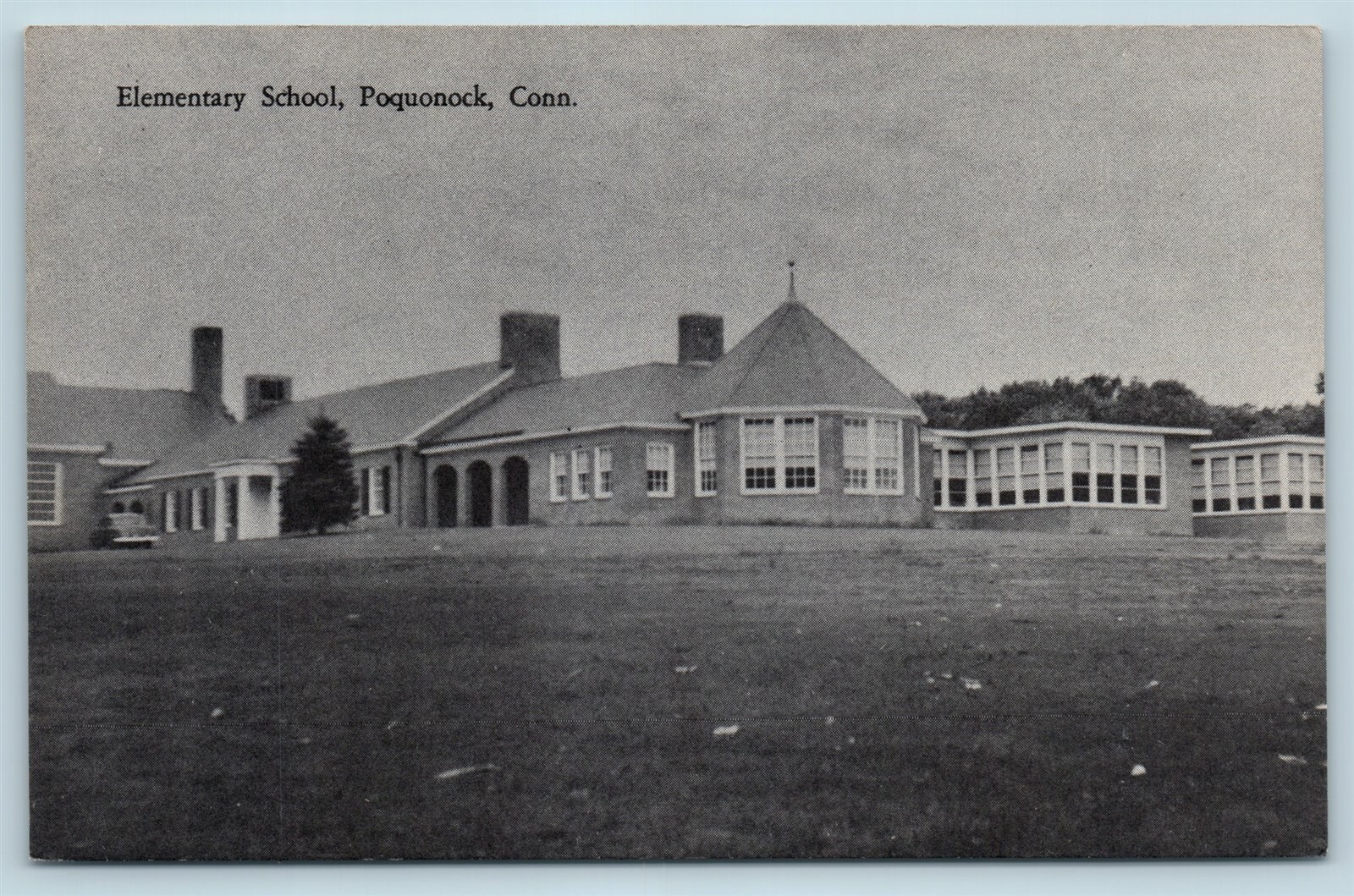 Postcard CT Poquonock Connecticut Poquonock Elementary School c1930s