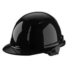 BOLT Black Type 1 Class C Front Brim Vented Hard Hat with 4-Point Ratcheting Sus