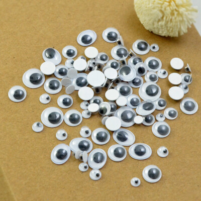DERAYEE Bastelaugen Selbstklebend – 500 Stück Wackelaugen In 5 Größen (6-12 Mm), Schwarz-weiß, Für DIY & Handwerk