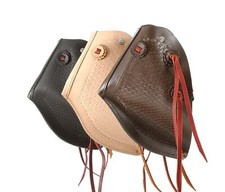 Western Tapadero Stirrups - Reversible - Black, Light or Dark Oil Leather