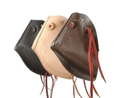 Western Tapadero Stirrups - Reversible - Black, Light or Dark Oil Leather