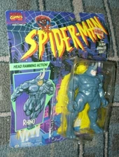 Spiderman Animated Series Toy Biz - Rhino Head Ramming Action / Damaged Package