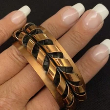 VINTAGE 15/16” WIDE ESTATE SOLID COPPER TWIST DESIGN CUFF BRACELET 7 1/16”