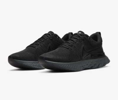 New Mens Nike React Infinity Run FK 2 Triple Black Sneakers Size 12 CT2357-003