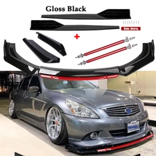 Front Bumper Lip Spoiler Splitter Rear Lip Side Skirt For Infiniti G37 Coupe S