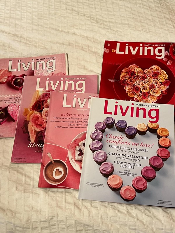 February Martha Stewart Living Magazines 2005, 2006, 2007, 2008, 2009 Valentines