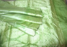 BVH WEARABLE PURE SILK Vintage Sari 5yds 20March2127 X08 E653 Pista Green ABCKB
