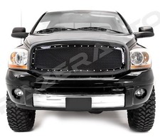 Black Packaged Mesh Grillerivetshell For 06-08 Dodge Ram150006-09 Ram 250035