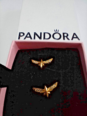 Original Pandora Ohrringe MET vergoldet Marvel Avengers Captain Marvel