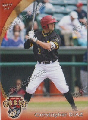 2017 Altoona Curve Christopher Diaz RC Rookie Pittsburgh Pirates